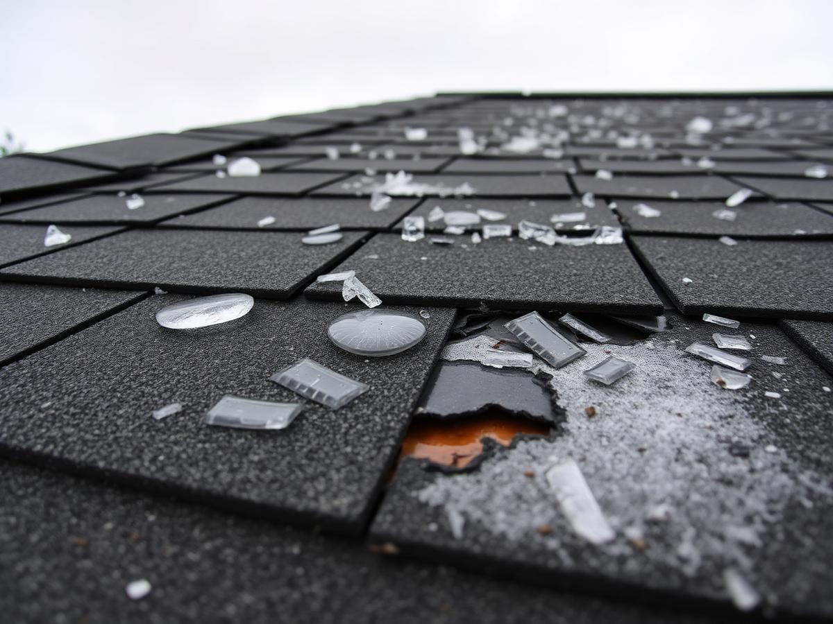Hail damage on roof